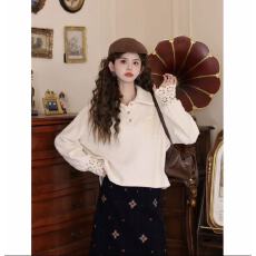 批发​​孤舟钓雪】复古港风秋冬厚款休闲百搭衬衫上衣