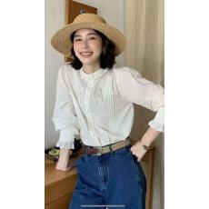 批发2025新款设计感<b class='q'>秋</b>季百搭设计感花边领衬衫