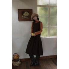 批发屿moment 自制 百搭休闲压褶背心<b class='q'>连衣裙</b>