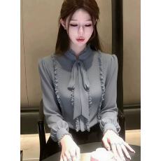 温柔通勤风白色短袖早春新款宽松T恤木耳边领设计百搭减龄小个子