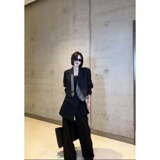 批发【审美在线】秋季新款不规则领带拼接设计小众高级感西装外套
