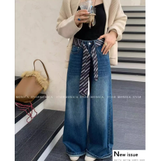 批发复古阔腿<b class='q'>牛仔裤</b>2025年秋季新款宽松直筒显瘦垂感<b class='q'>休闲</b>小个子拖地裤