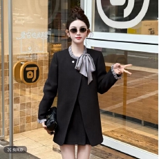 批发静奢风~2025秋<b class='q'>冬</b>新品简约设计感时尚气质套装两件套