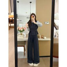 批发高级感套装女2026春季新款巨好看的一整套马甲阔腿裤<b class='q'>职业</b>三件套装