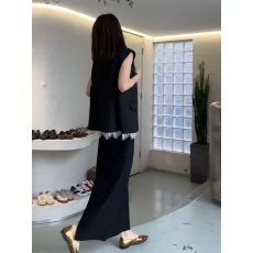 批发时尚<b class='q'>休闲</b>马甲套装女气质2026年春夏季新款蕾丝无袖背心上衣半身裙