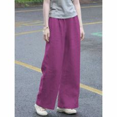 批发100%纯棉新款棉麻休闲裤女2026春<b class='q'>秋</b>季大码宽松哈伦裤高腰显瘦长裤