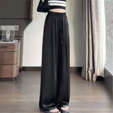 批发2025春夏季新款女士薄裤子<b class='q'>中老年</b><b class='q'>女裤</b>高档九分裤宽松休闲直筒裤子