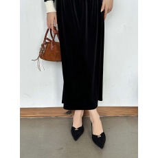 批发2025新款尖头绒面高跟鞋女细跟浅口单鞋秋季百搭