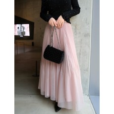 批发梨形福音 2026新款褶皱中长<b class='q'>半身</b>裙 光泽感垂顺百褶裙 立体感纱裙