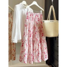 批发温柔风减龄碎花a字半裙女春夏2026新款法式中长款巨好看的<b class='q'>半身</b>裙