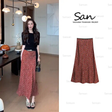 批发【SANSAN】夏季碎花高腰显瘦百搭韩系垂感<b class='q'>半身裙</b>DY-84301