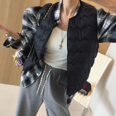 批发韩版复古波浪轻薄马甲女冬内搭坎肩背心高腰保暖棉服马夹