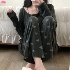 批发韩版<b class='q'>莫代尔</b>三件套装睡衣女2025新款家居服可外穿带胸垫<b class='q'>吊带</b>