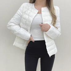 批发韩版白鸭绒秋冬羽绒服女轻薄短款内胆瑜伽服保暖外套