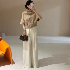 批发韩版麻花针织毛衣女秋冬新款蝙蝠侠<b class='q'>宽松</b>高领针织衫上衣