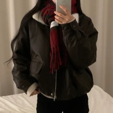 批发韩版气质毛领PU皮外套女装秋冬小众百搭宽松加绒上衣