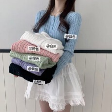 批发韩版单排扣圆领针织开衫复古长袖麻花毛衣