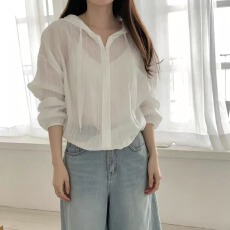 批发韩版百搭<b class='q'>蕾丝</b>抽绳连帽圆点设计感口袋拉链长袖外套