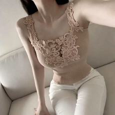 批发韩版蕾丝拼接针织吊带背心女夏季2026纯欲修身显瘦上衣