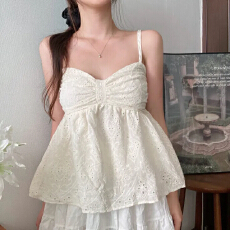 批发韩版百搭纯色刺绣小吊带<b class='q'>背心</b>设计<b class='q'>感</b>甜美别致上衣