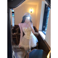 批发项天鹅er 辣妹穿搭套装女2026鱼骨<b class='q'>吊带</b>抹胸上衣半身裙两件套