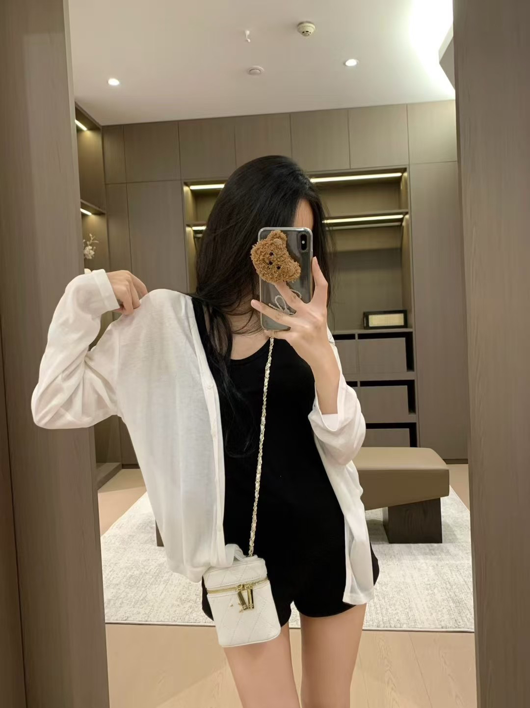 du.gpanlhy 청 포 멜로 차가운 안개 코튼 부드러운 그냥 필요 차가운 센스 기초 조끼 오픈 가디건 투피스 세트
