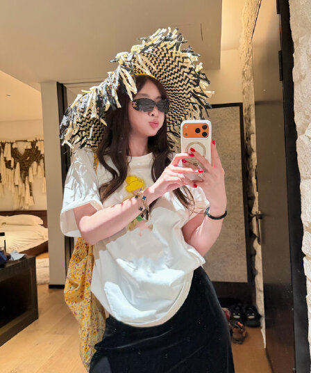 yuyee_jennie 같은 단락 워싱 마 오래된 꽃의 요정 코튼 tee 여성 루즈핏 캐주얼 미니멀리즘 절묘한 반팔
