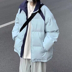 批发设计感拼色棉衣<b class='q'>外套</b>女2025年冬季新款显瘦减龄休闲百搭面包服棉袄