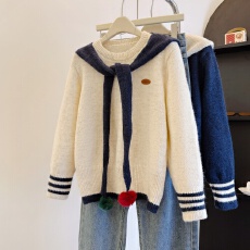 批发实拍女装设计感减龄百搭披肩毛衣套装<b class='q'>秋</b>冬新款休闲显瘦新年针织衫