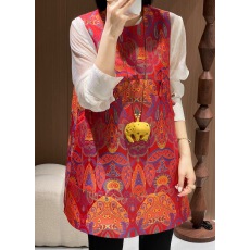 批发<b class='q'>真丝</b>云锦中长款马甲改良旗袍女圆领<b class='q'>裙</b>026新款唐装复古洋气马夹