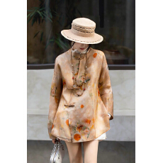 批发新中式国风真丝<b class='q'>欧根纱</b>衬衫女2026春季新款立领斜襟唐装微透上衣