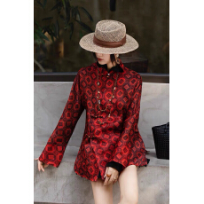 批发新中式国风真丝<b class='q'>欧根纱</b>衬衫女2026春季新款立领斜襟唐装微透上衣