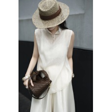 批发双层人丝无袖内搭小衫女年轻款新中式减龄衬衣<b class='q'>宽松</b>显瘦叠穿上衣夏