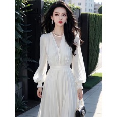 批发三亚海边度假白色连衣裙女2026年春夏季新款<b class='q'>雪纺</b>沙滩裙气质<b class='q'>长裙</b>子