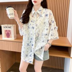 批发实拍原版做工短袖防晒衬衫夏季新款时尚休闲宽松外穿超仙洋气上衣