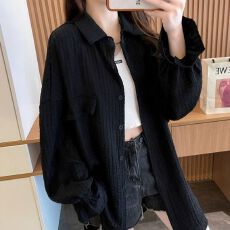批发官图-原版面料做法中长款薄款<b class='q'>开衫</b>防晒服衬衫新款提花外套女