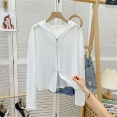 批发实拍后包领竹节丝针织双头拉链<b class='q'>开衫</b>薄外套女夏季新款连帽防晒衣女