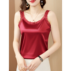 批发实拍 缎面小背心吊带<b class='q'>女</b>士春装2026新款夏西服内搭无袖蕾丝上衣