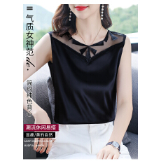 批发实拍 吊带背心内搭女2026新款气质时尚洋气缎面拼接无袖<b class='q'>打底衫</b>