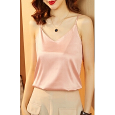 批发实拍 高级感~细带V领小背心吊带女醋酸缎面打底内搭配西装上衣