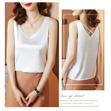 批发实拍 2026新款打底上衣显瘦缎面小背心春夏西装<b class='q'>西服</b>内搭无袖上衣