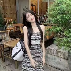批发民族风下摆流苏编织无袖吊带衫 短款露背外穿小背心上衣女