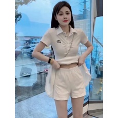 批发夏季套<b class='q'>装</b>新款POLO领运动裙<b class='q'>连衣</b>裙高腰收腰a字显瘦夏款短裤两件套