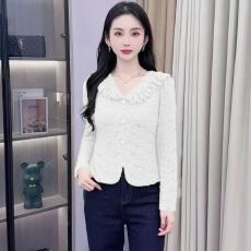 批发网红爆款法式气质蕾丝打底衫女秋季<b class='q'>新款</b>洋气卡腰显瘦长袖磨毛上衣