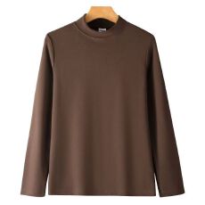 批发男款德绒打底衫半高领280克好质量纯色长袖秋冬内搭显瘦百搭光板