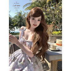 批发迟伞伞26/ss 花园巡游 houseof*碎花吊带<b class='q'>连衣裙</b>两色入设计感短裙