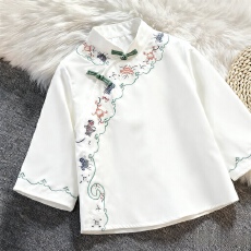 批发<b class='q'>夏</b>季新款唐装重工绣花新中式国风立领盘扣大码显瘦遮肉小个子上衣