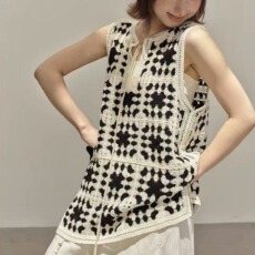 批发欧洲站2025秋季新款高级感复古V领流苏无袖羊毛针织百搭宽松上衣