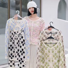 批发2026春季<b class='q'>蕾丝</b>钉珠钩花镂空长袖衬衫女大码胖mm高级感外搭<b class='q'>罩衫</b>上衣