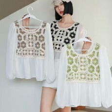 批发2026春季波西米亚镂空防晒罩衫<b class='q'>女</b>早秋民族风云南多巴胺<b class='q'>雪纺上衣</b>